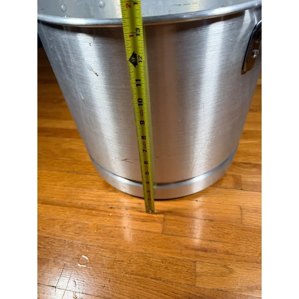 Large Aluminum Stock Pot with Lid and Steamer Insert Commercial Size